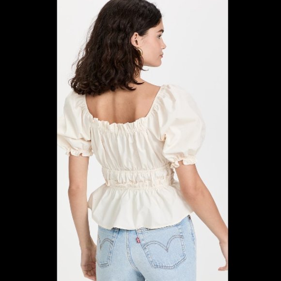 Brand New Moon River Smocked Square Neck Blouse - Picture 2 of 9